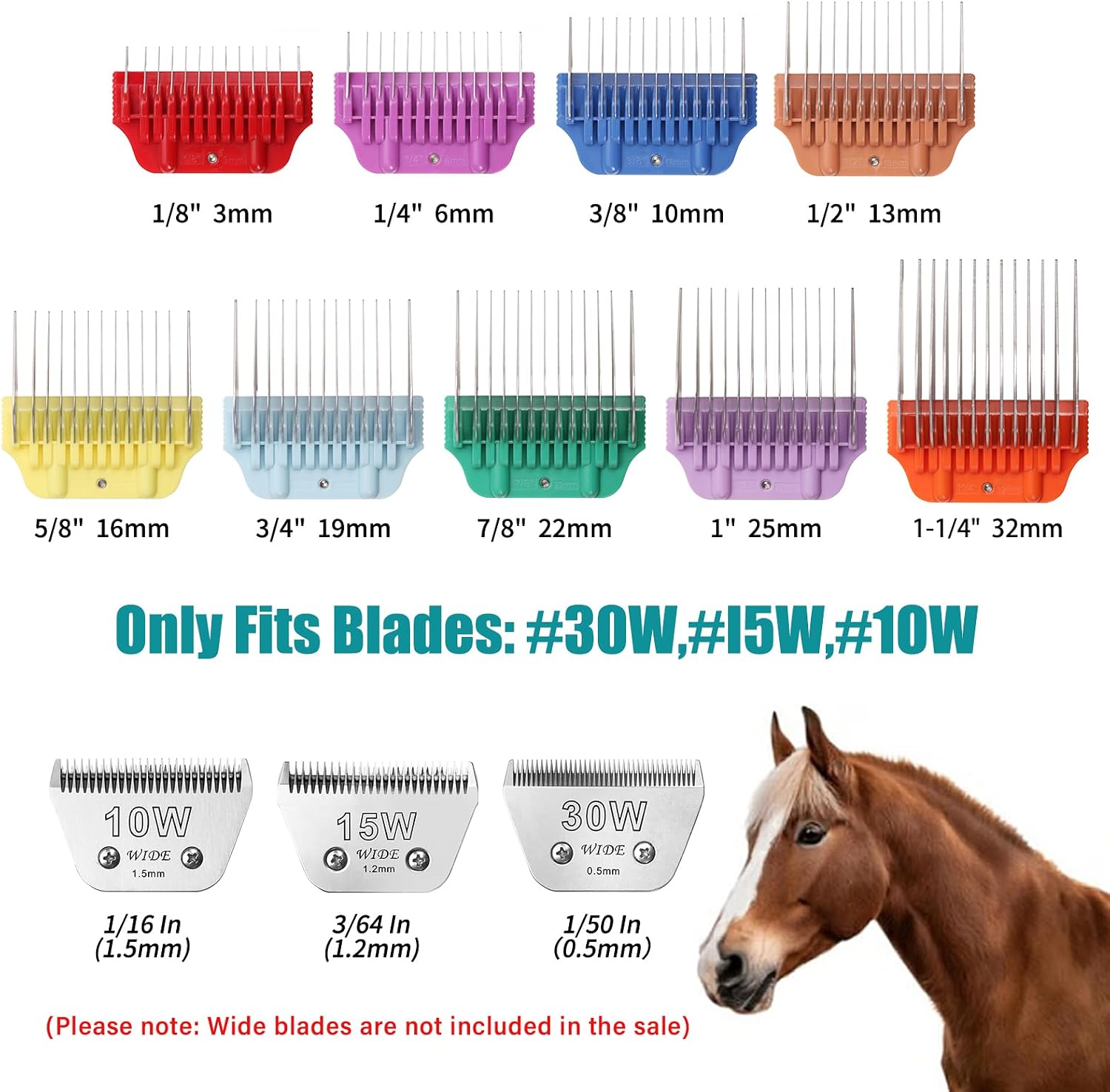 DOG Stainless Steel Wide Clipper Attachment Guard comb Set for A5 Series